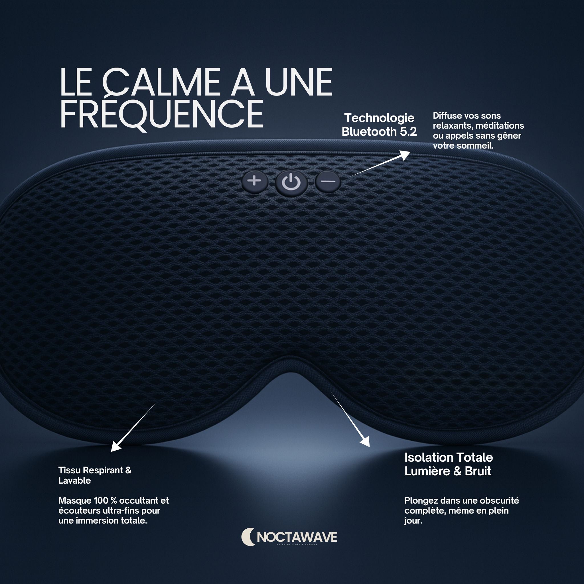 Noctawave™ Masque de Sommeil Bluetooth 3D